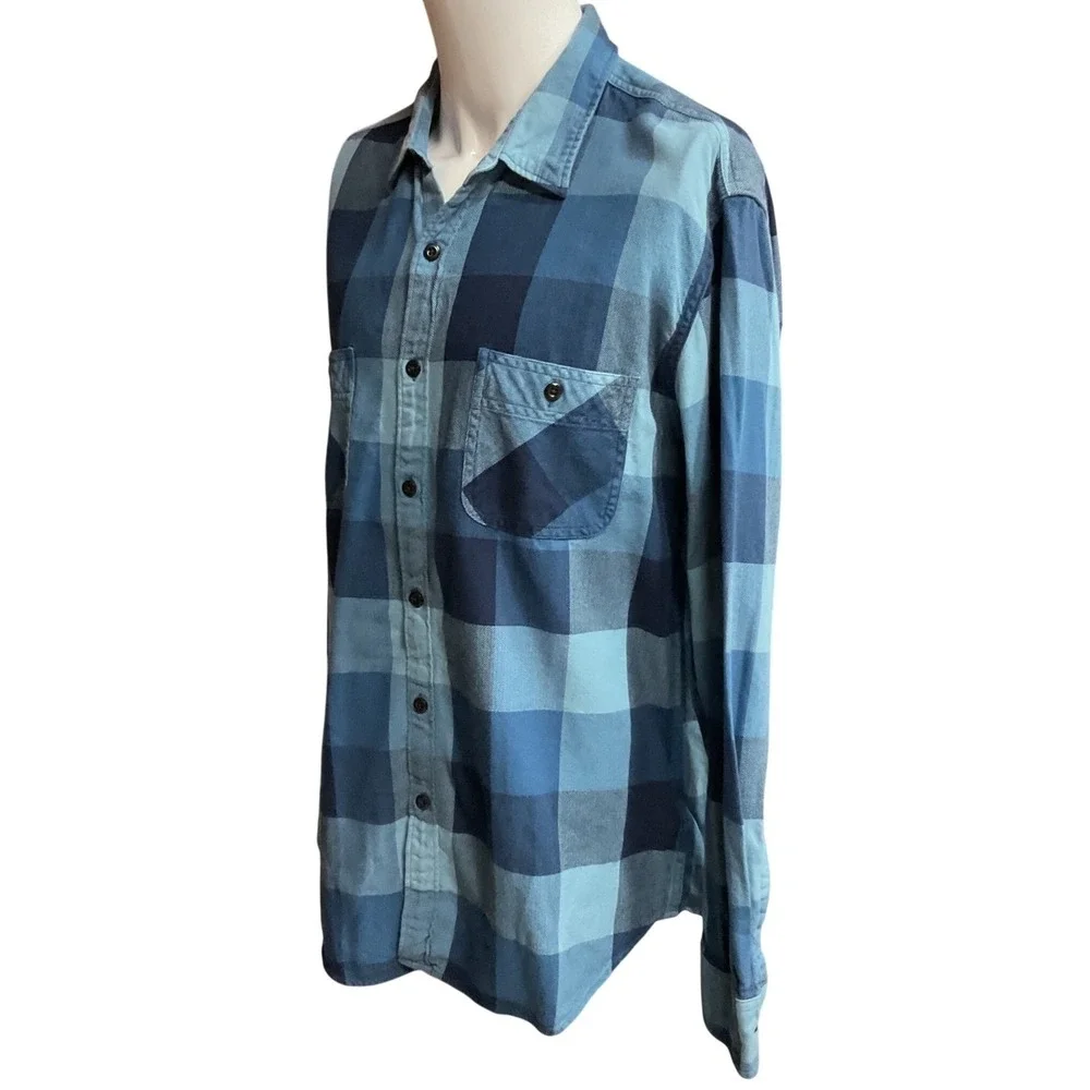 J. Crew Men's Y2K Plaid Print Long Sleeve Cotton Flannel Button Down Shirt Sz XL